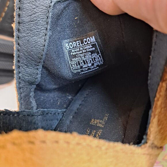 Sorel Lolla Women's Cut Out Booties Sz 6.5 Camel Brown Suede Slip On Ankle Boots - Picture 8 of 12